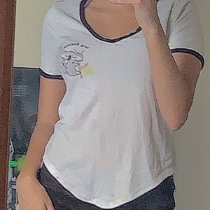 soft white koala shirt, in good shape, hardly worn.